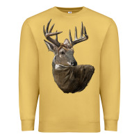 Antique Gold white tailed buck deer head Premium Sweatshirt - LillyAllenDesigns