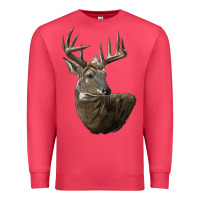 Cardinal white tailed buck deer head Premium Sweatshirt - LillyAllenDesigns