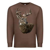 Chestnut white tailed buck deer head Premium Sweatshirt - LillyAllenDesigns