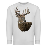 Dove Grey white tailed buck deer head Premium Sweatshirt - LillyAllenDesigns
