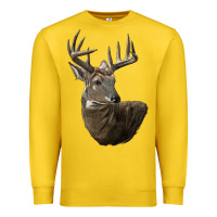 Lemon white tailed buck deer head Premium Sweatshirt - LillyAllenDesigns