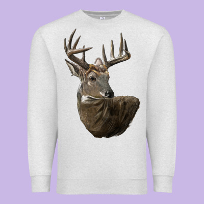 White Tailed Buck Deer Head Premium Sweatshirt Designed By Lillyallendesigns