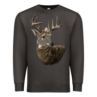 Smoke white tailed buck deer head Premium Sweatshirt - LillyAllenDesigns