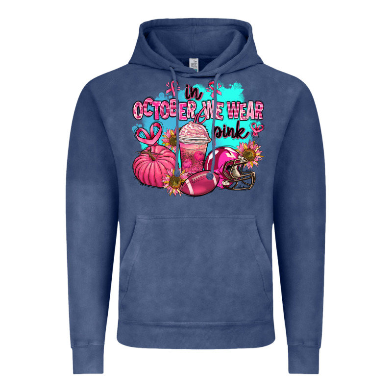 In October We Wear Pink American Football Vintage Hoodie by AdoDesignShop | Teevron