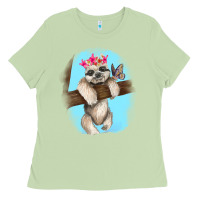 Matcha baby sloth Ladies Tee - RanaPortraitStore