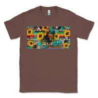 Chestnut western coop animals rooster sunflowers cowhide wooden serape glitter Classic Tee - Artiststas
