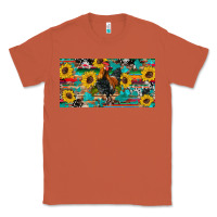 Copper western coop animals rooster sunflowers cowhide wooden serape glitter Classic Tee - Artiststas