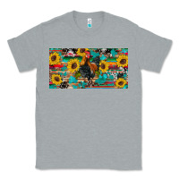 Heather Grey western coop animals rooster sunflowers cowhide wooden serape glitter Classic Tee - Artiststas