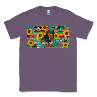 Lavender western coop animals rooster sunflowers cowhide wooden serape glitter Classic Tee - Artiststas