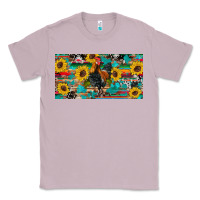 Lilac western coop animals rooster sunflowers cowhide wooden serape glitter Classic Tee - Artiststas