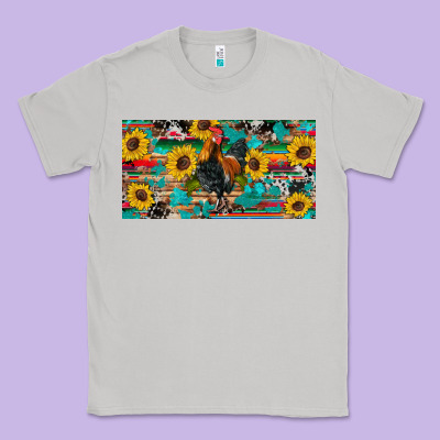 Western Coop Animals Rooster Sunflowers Cowhide Wooden Serape Glitter Classic Tee Designed By Artiststas