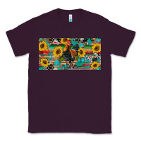 Plum western coop animals rooster sunflowers cowhide wooden serape glitter Classic Tee - Artiststas