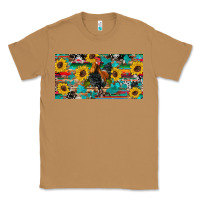 Toasted Coconut western coop animals rooster sunflowers cowhide wooden serape glitter Classic Tee - Artiststas