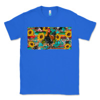 True Royal western coop animals rooster sunflowers cowhide wooden serape glitter Classic Tee - Artiststas