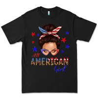Black all american girl messy bun Premium Tee - texasbilliewilder