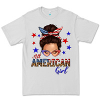 All American Girl Messy Bun Premium Tee | Teevron