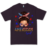 Plum all american girl messy bun Premium Tee - texasbilliewilder