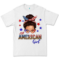 White all american girl messy bun Premium Tee - texasbilliewilder