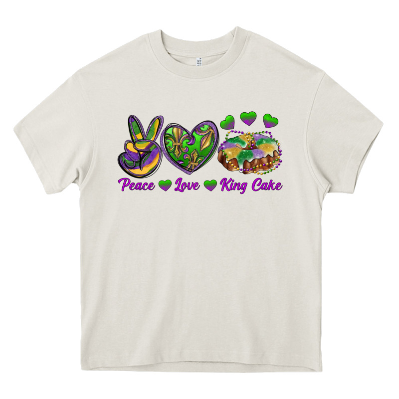 Peace Love King Cake Heavy Core Tee by RanaPortraitStore | Teevron