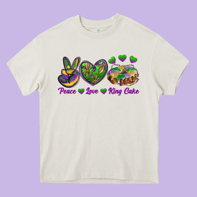 Heavy Core Tee Peace Love King Cake