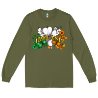 Army Green ireland flag Long Sleeve Tee - NancyCooperArtShop