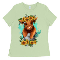 Matcha baby cow in a bucket Ladies Tee - RanaPortraitStore
