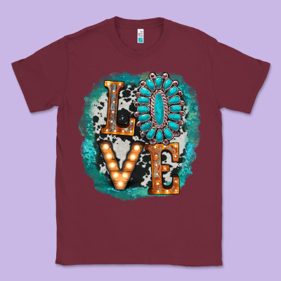 Love Western Classic Tee Designed By Adodesignshop