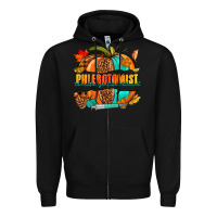 Black Phlebotomist pumpkin Zipper Hoodie - NancyCooperArtShop