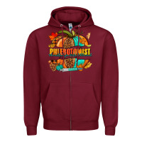 Burgundy Phlebotomist pumpkin Zipper Hoodie - NancyCooperArtShop