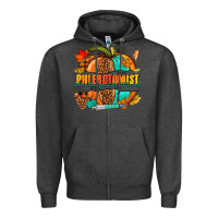 Charcoal Heather Phlebotomist pumpkin Zipper Hoodie - NancyCooperArtShop