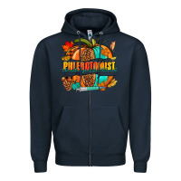 Navy Phlebotomist pumpkin Zipper Hoodie - NancyCooperArtShop