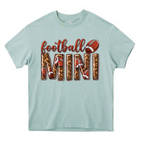 Arona football mini with leopard Heavy Core Tee - texasbilliewilder