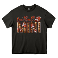 Asphalt football mini with leopard Heavy Core Tee - texasbilliewilder
