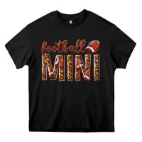 Black football mini with leopard Heavy Core Tee - texasbilliewilder