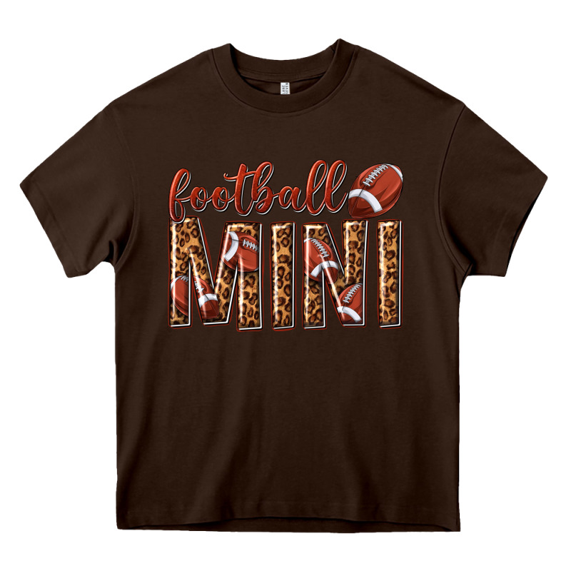 Football Mini With Leopard Heavy Core Tee by texasbilliewilder | Teevron