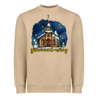 Mushroom Christmas church and snow grace and mercy Heavyweight Sweatshirt - AdoDesignShop