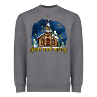 Storm Christmas church and snow grace and mercy Heavyweight Sweatshirt - AdoDesignShop