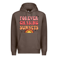 Coffee forever chasing sunsets Premium Hoodie - JahusDesignShop