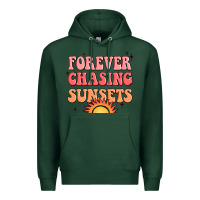 Sports Green forever chasing sunsets Premium Hoodie - JahusDesignShop