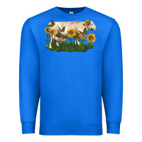 True Royal charolais cow with sunflower Premium Sweatshirt - LillyAllenDesigns