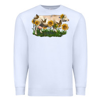 White charolais cow with sunflower Premium Sweatshirt - LillyAllenDesigns