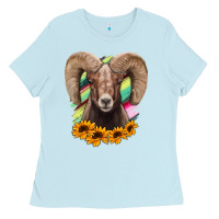 Baby Blue bighorn sheep Ladies Tee - RanaPortraitStore