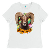 White bighorn sheep Ladies Tee - RanaPortraitStore