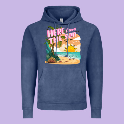 Here Comes The Sun Vintage Hoodie Designed By Jahusdesignshop