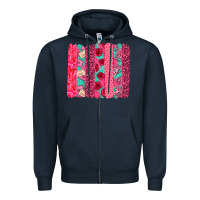 Navy valentines day brushstroke Zipper Hoodie - NancyCooperArtShop