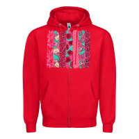 Red valentines day brushstroke Zipper Hoodie - NancyCooperArtShop