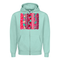 Seafoam valentines day brushstroke Zipper Hoodie - NancyCooperArtShop