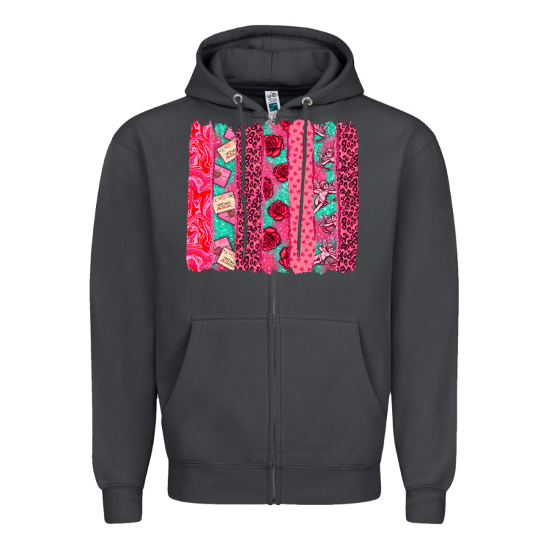 Valentines Day Brushstroke Zipper Hoodie by NancyCooperArtShop | Teevron