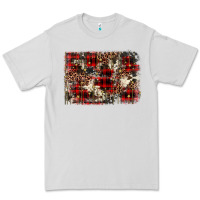Dove Grey christmas leopard cowhide background Premium Tee - BarkalooDesign
