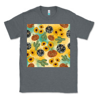 Charcoal Heather leopard pumpkin cactus sunflower seamless Classic Tee - AdoDesignShop